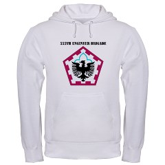 555EB - A01 - 03 - SSI - 555th Engineer Brigade with Text - Hooded Sweatshirt