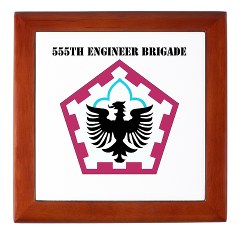 555EB - M01 - 03 - SSI - 555th Engineer Brigade with Text - Keepsake Box