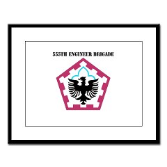 555EB - M01 - 02 - SSI - 555th Engineer Brigade with Text - Large Framed Print - Click Image to Close