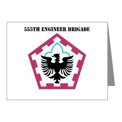 555EB - M01 - 02 - SSI - 555th Engineer Brigade with Text - Note Cards (Pk of 20)