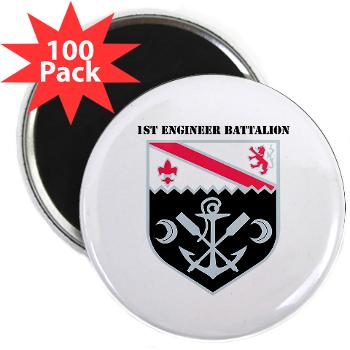 555EB1EB - M01 - 01 - DUI - 1st Engineer Bn with Text - 2.25" Magnet (100 pack) - Click Image to Close