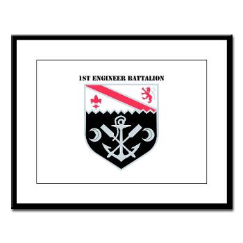 555EB1EB - M01 - 02 - DUI - 1st Engineer Bn with Text - Large Framed Print