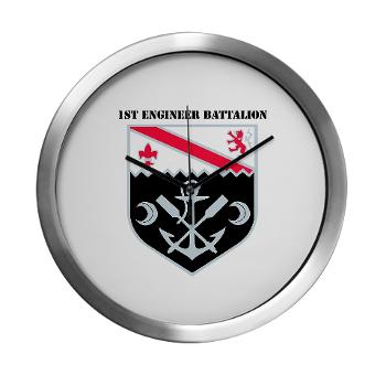 555EB1EB - M01 - 03 - DUI - 1st Engineer Bn with Text - Modern Wall Clock - Click Image to Close