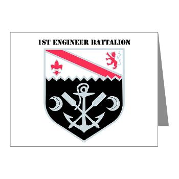 555EB1EB - M01 - 02 - DUI - 1st Engineer Bn with Text - Note Cards (Pk of 20)