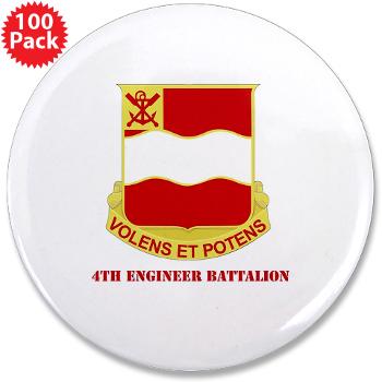 555EB4EB - A01 - 01 - DUI - 4th Engineer Bn with Tex - 3.5" Button (100 pack) - Click Image to Close