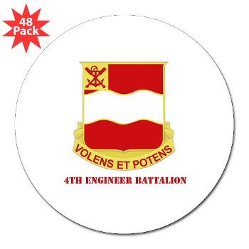 555EB4EB - A01 - 01 - DUI - 4th Engineer Bn with Tex - 3" Lapel Sticker (48 pk) - Click Image to Close