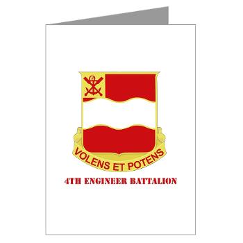 555EB4EB - A01 - 02 - DUI - 4th Engineer Bn with Tex - Greeting Cards (Pk of 10) - Click Image to Close