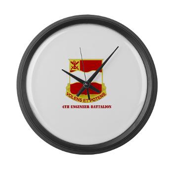 555EB4EB - A01 - 03 - DUI - 4th Engineer Bn with Tex - Large Wall Clock