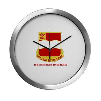 555EB4EB - A01 - 03 - DUI - 4th Engineer Bn with Tex - Modern Wall Clock - Click Image to Close