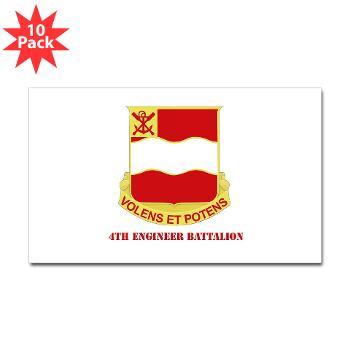 555EB4EB - A01 - 01 - DUI - 4th Engineer Bn with Tex - Sticker (Rectangle 10 pk)