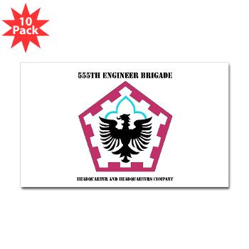 555HHC - M01 - 01 - DUI - Headquarter and Headquarters Company with Text - Sticker (Rectangle 10 pk) - Click Image to Close