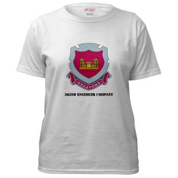 562EC - A01 - 04 - DUI - 562nd Engineer Company with Text - Women's T-Shirt