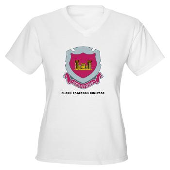 562EC - A01 - 04 - DUI - 562nd Engineer Company with Text - Women's V-Neck T-Shirt