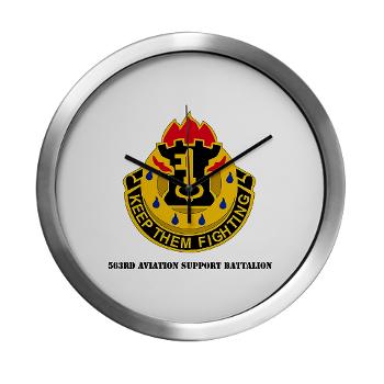 563ASB - M01 - 03 -DUI - 563rd Aviation Support Bn with Text - Modern Wall Clock