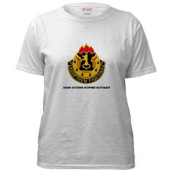 563ASB - A01 - 04 - DUI - 563rd Aviation Support Bn with Text - Women's T-Shirt