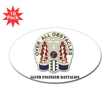 565EB - M01 - 01 - 565th Engineer Battalion with Text Sticker (Oval 10 pk)