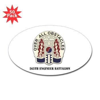 565EB - M01 - 01 - 565th Engineer Battalion with Text Sticker (Oval 50 pk)