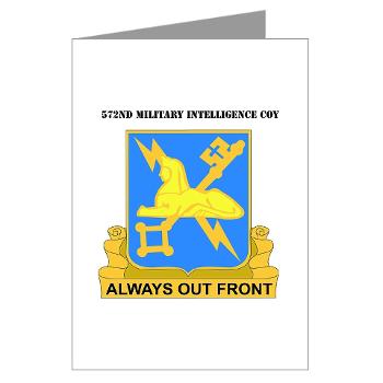 572MIC - M01 - 02 - DUI - 572nd Military Intelligence Coy with Text - Greeting Cards (Pk of 20) - Click Image to Close
