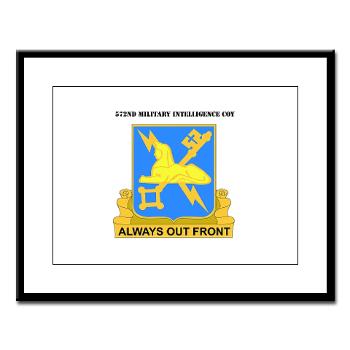 572MIC - M01 - 02 - DUI - 572nd Military Intelligence Coy with Text - Large Framed Print