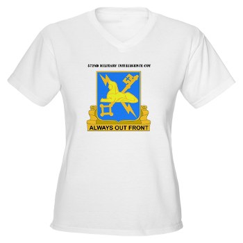 572MIC - A01 - 04 - DUI - 572nd Military Intelligence Coy with text - Women's V-Neck T-Shirt - Click Image to Close