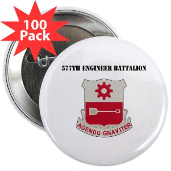 577EB - M01 - 01 - DUI - 577th Engineer Battalion with Text - 2.25" Button (100 pack)