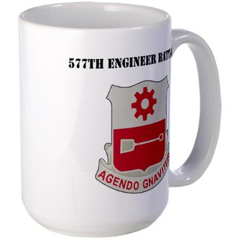 577EB - M01 - 03 - DUI - 577th Engineer Battalion with Text - Large Mug - Click Image to Close