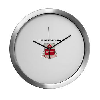 577EB - M01 - 03 - DUI - 577th Engineer Battalion with Text - Modern Wall Clock