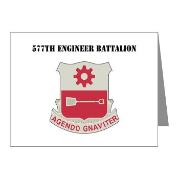 577EB - M01 - 02 - DUI - 577th Engineer Battalion with Text - Note Cards (Pk of 20)