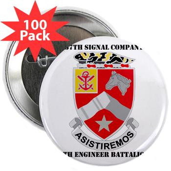 57SC9EB - M01 - 01 - DUI - 57th Signal Company, 9th Engineer Battalion with Text 2.25" Button (100 pack)