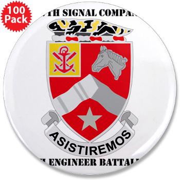 57SC9EB - M01 - 01 - DUI - 57th Signal Company, 9th Engineer Battalion with Text 3.5" Button (100 pack)