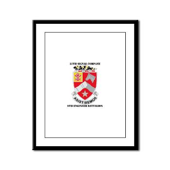 57SC9EB - M01 - 02 - DUI - 57th Signal Company, 9th Engineer Battalion with Text Framed Panel Print