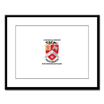 57SC9EB - M01 - 02 - DUI - 57th Signal Company, 9th Engineer Battalion with Text Large Framed Print