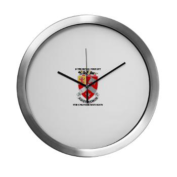 57SC9EB - M01 - 03 - DUI - 57th Signal Company, 9th Engineer Battalion with Text Modern Wall Clock