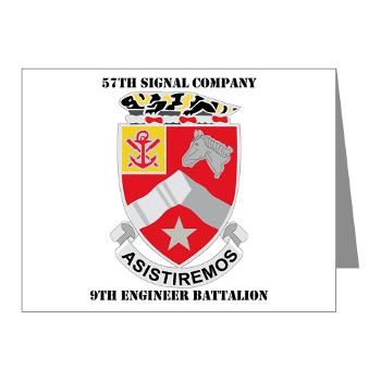 57SC9EB - M01 - 02 - DUI - 57th Signal Company, 9th Engineer Battalion with Text Note Cards (Pk of 20)