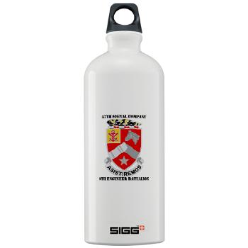 57SC9EB - M01 - 03 - DUI - 57th Signal Company, 9th Engineer Battalion with Text Sigg Water Bottle 1.0L