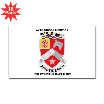 57SC9EB - M01 - 01 - DUI - 57th Signal Company, 9th Engineer Battalion with Text Sticker (Rectangle 10 pk)