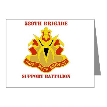589BSB - M01 - 02 - DUI - 589th Brigade - Support Bn with Text Note Cards (Pk of 20)