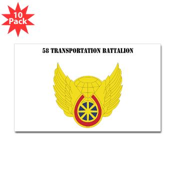 58TB - M01 - 01 - 58th Transportation Battalion with Text - Sticker (Rectangle 10 pk)