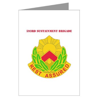 593SB - M01 - 02 - DUI - 593rd Sustainment Brigade with Text Greeting Cards (Pk of 10)
