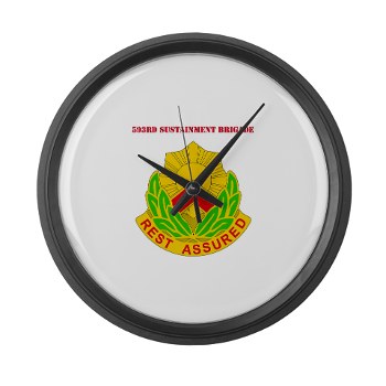 593SB - M01 - 03 - DUI - 593rd Sustainment Brigade with Text Large Wall Clock