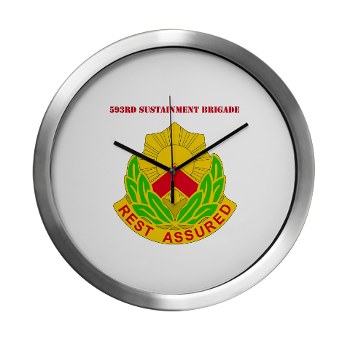 593SB - M01 - 03 - DUI - 593rd Sustainment Brigade with Text Modern Wall Clock