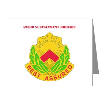 593SB - M01 - 02 - DUI - 593rd Sustainment Brigade with Text Note Cards (Pk of 20)