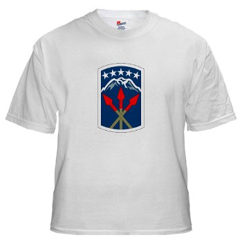 593SB - A01 - 04 - SSI - 593rd Sustainment Brigade White T-Shirt - Click Image to Close