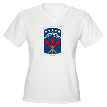 593SB - A01 - 04 - SSI - 593rd Sustainment Brigade Women's V-Neck T-Shirt