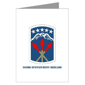 593SB - M01 - 02 - SSI - 593rd Sustainment Brigade with Text Greeting Cards (Pk of 10)
