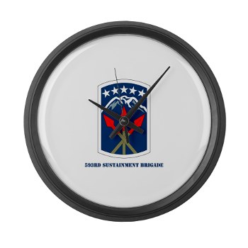 593SB - M01 - 03 - SSI - 593rd Sustainment Brigade with Text Large Wall Clock