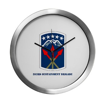 593SB - M01 - 03 - SSI - 593rd Sustainment Brigade with Text Modern Wall Clock - Click Image to Close