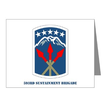 593SB - M01 - 02 - SSI - 593rd Sustainment Brigade with Text Note Cards (Pk of 20)