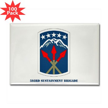593SB - M01 - 01 - SSI - 593rd Sustainment Brigade with Text Rectangle Magnet (100 pack) - Click Image to Close