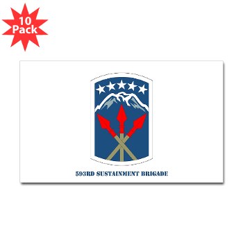 593SB - M01 - 01 - SSI - 593rd Sustainment Brigade with Text Sticker (Rectangle 10 pk) - Click Image to Close